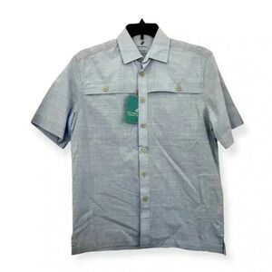 Light Blue Short Sleeve Shirt SMALL Mesh Lined Ventilation Men's NEW